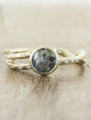 caption:Shown with 1ct round grey diamond in 18k yellow gold