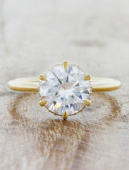 caption:Shown with 1.5ct round diamond option in 14k yellow gold