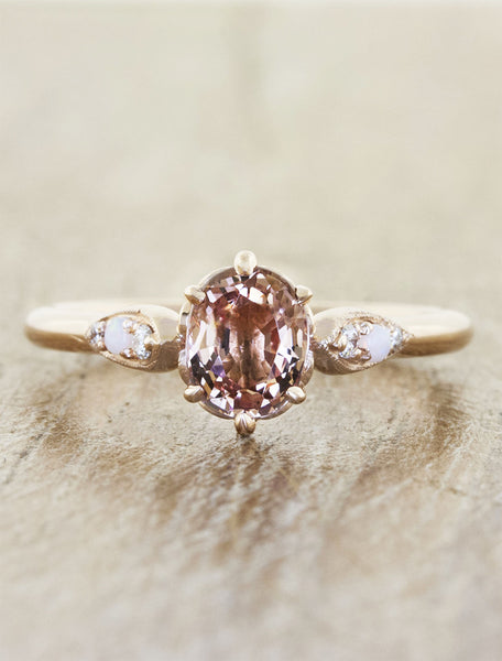 pink gemstone engagement ring