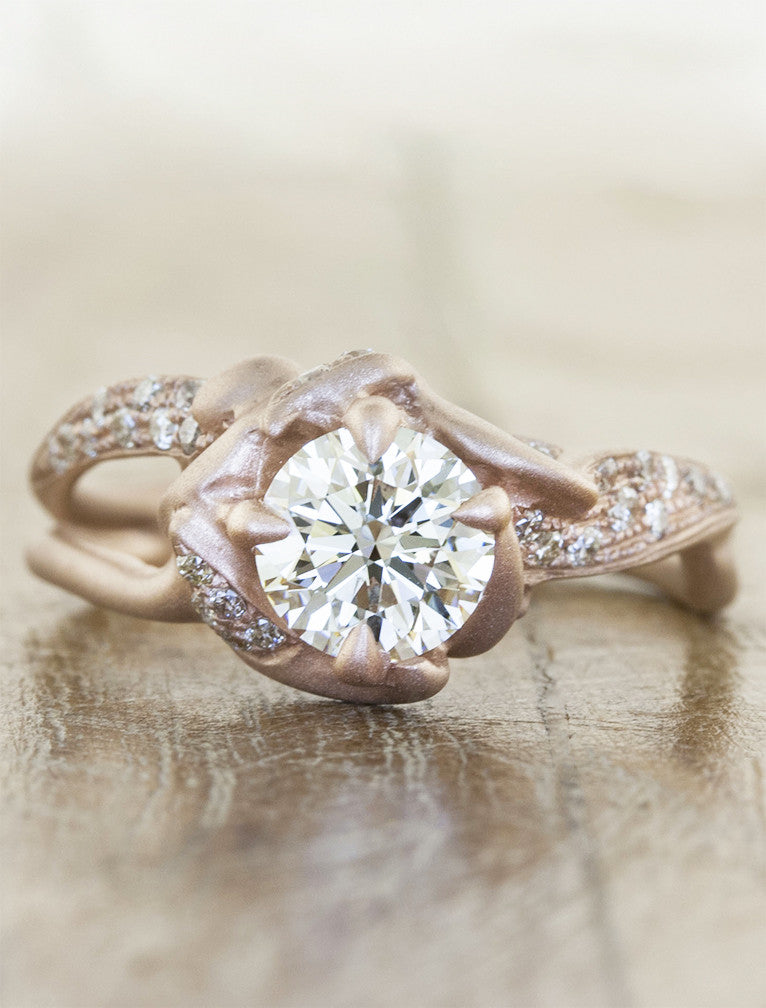 caption:Shown in 14k rose gold with sandblast finish