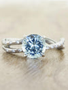 caption:Customized with round aquamarine in platinum