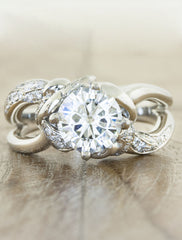 wide split shank band diamond engagement ring;caption:1.75ct. Round Diamond Platinum