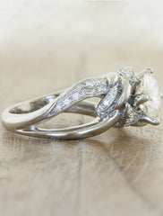 wide band, split shank - diamond engagement ring