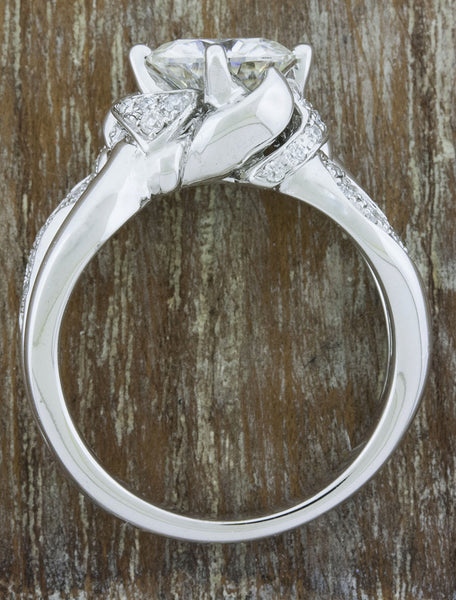 wide band, split shank - diamond engagement ring