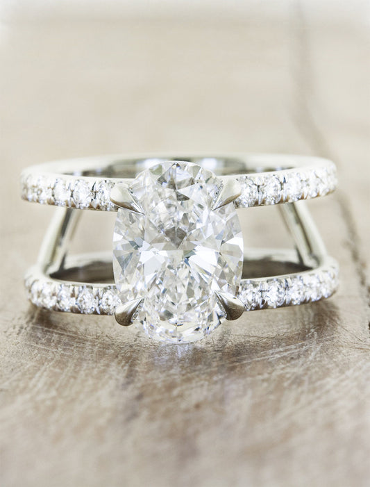 caption:Shown with 3ct oval diamond in platinum
