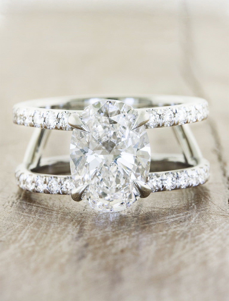 caption:Shown with 3ct oval diamond in platinum