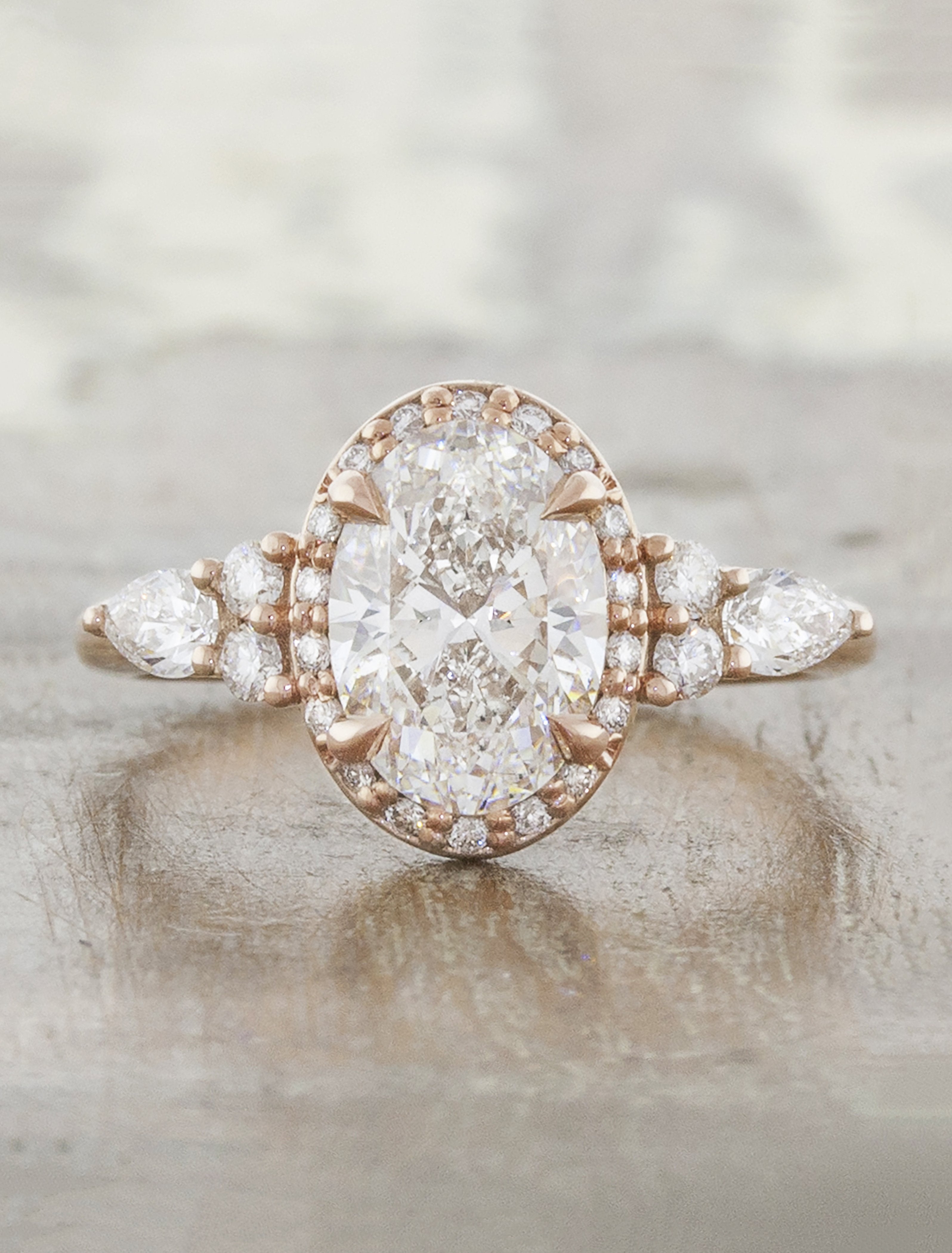 Treblis: Oval Diamond Rose Gold Engagement Ring | Ken & Dana Design