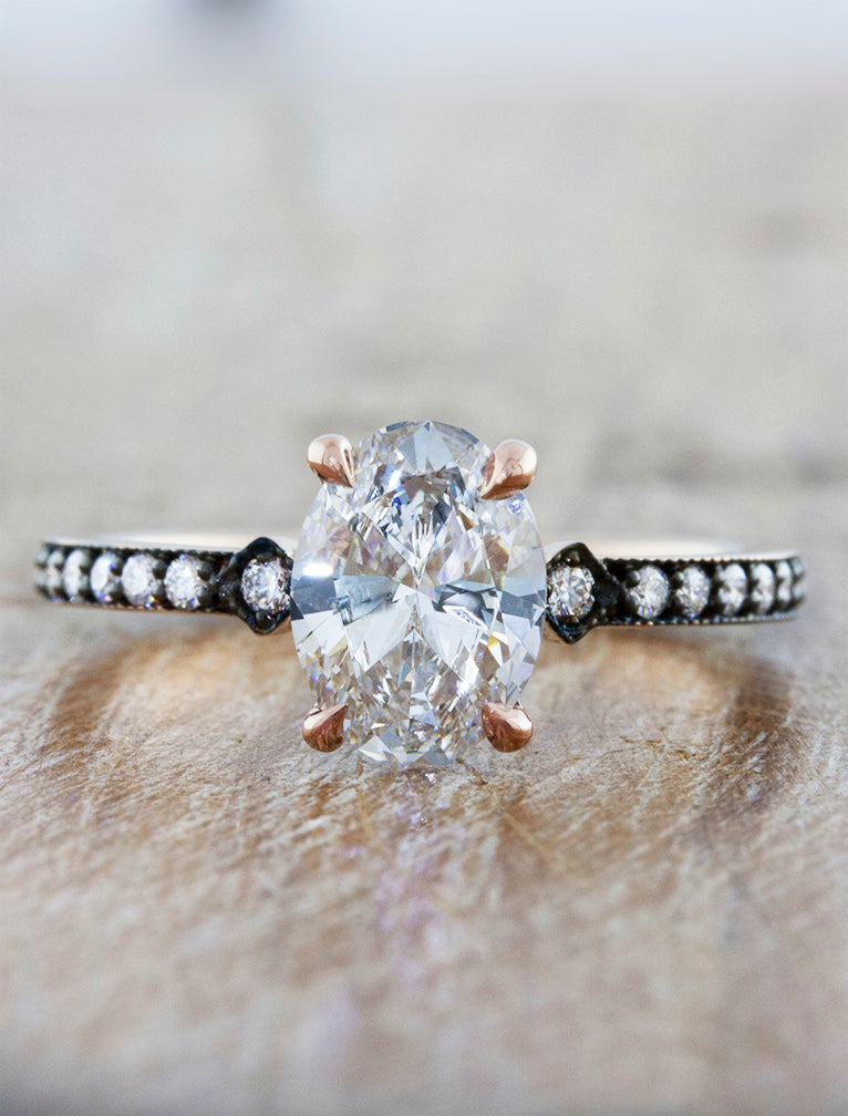 Francesca: Vintage-Inspired Oval Solitaire Engagement Ring | Ken & Dana ...