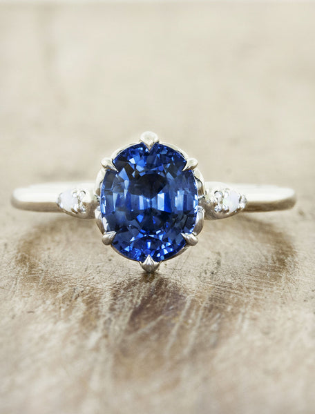 blue gemstone engagement ring
