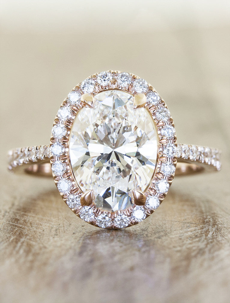 caption:Shown with 1.95ct oval diamond in 14k rose gold