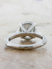 2 ct diamond solitaire in triple pave band - view of basket