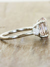 Oval Peach Sapphire Multi Stone Engagement Ring