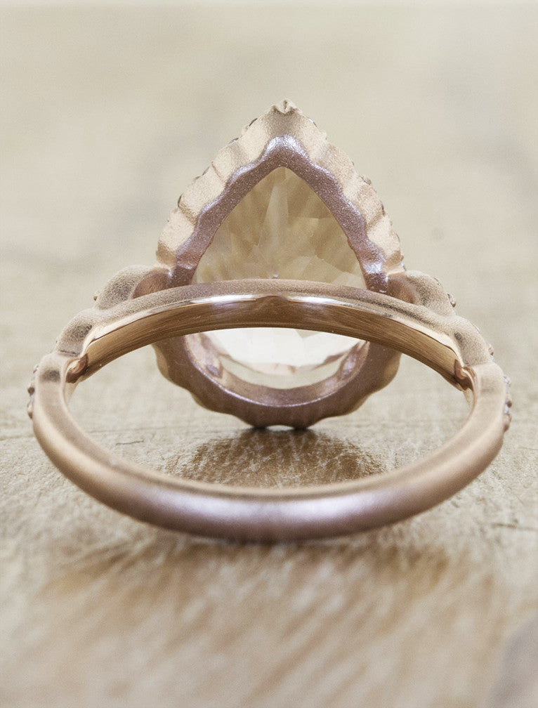 pear shaped pink morganite ring