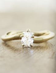 Nature Inspired Pear Cut Diamond Engagement Ring