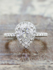 Halo Pear Shaped Engagement Ring