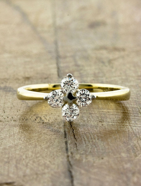 Floral engagement rings: petal perfect diamond rings to match the