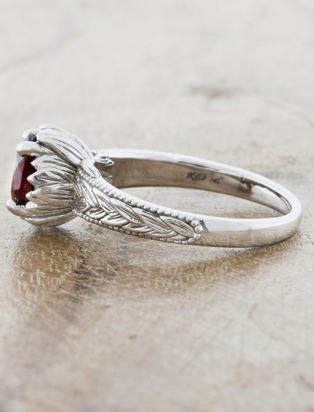 Nature Inspired Engagement Ring featuring Castilleja Flower Design 