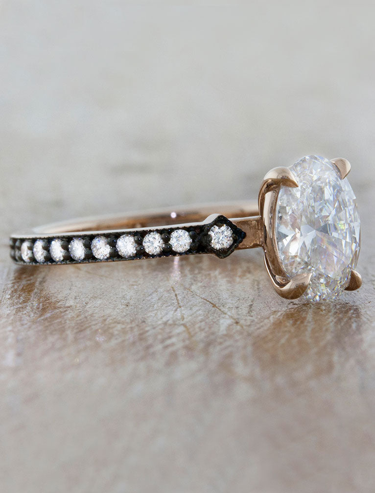 oval vintage inspired engagement ring