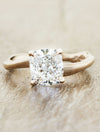 caption:Shown with 1.50ct cushion cut diamond in 14k rose gold