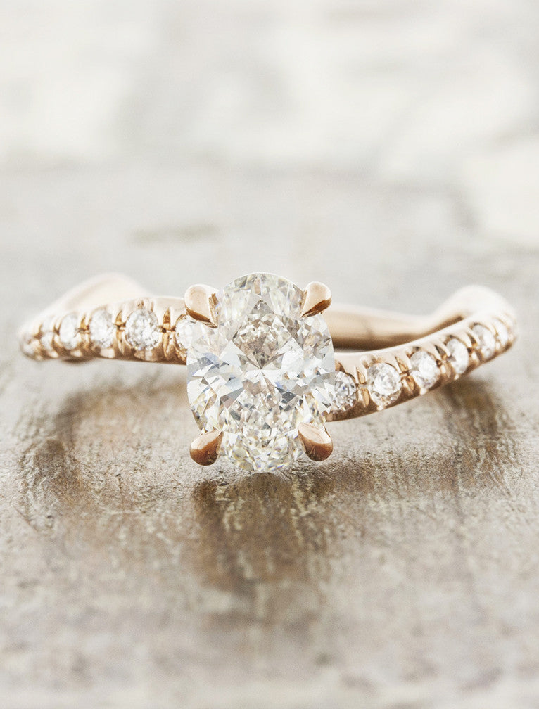 caption:Customized with 1ct oval diamond in 14k rose gold