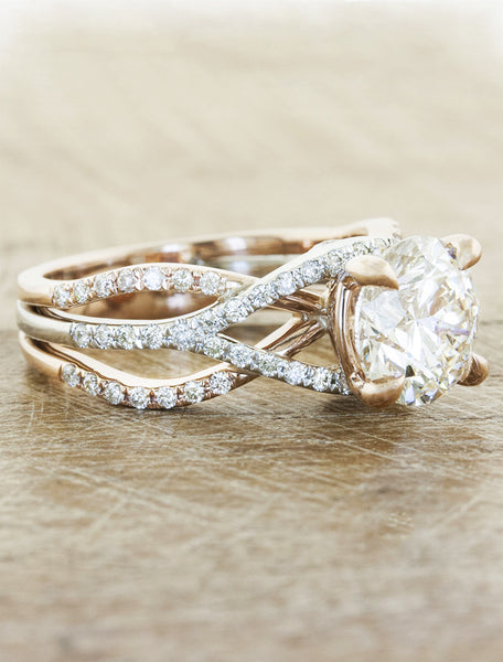 caption:Shown in 14k rose gold and platinum with a 2ct center stone