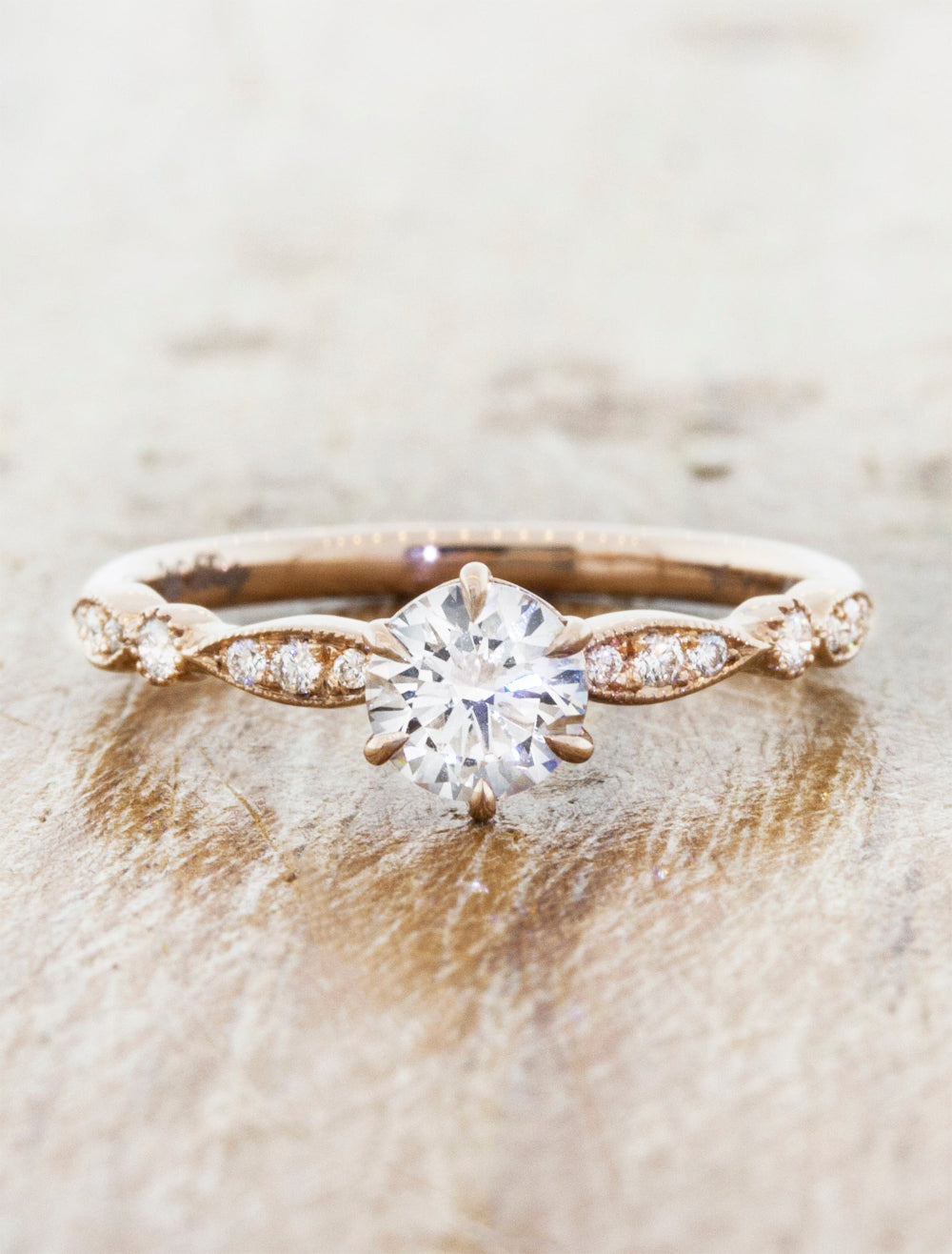 Maron: Delicate Floral-Shaped Diamond Engagement Ring | Ken & Dana ...