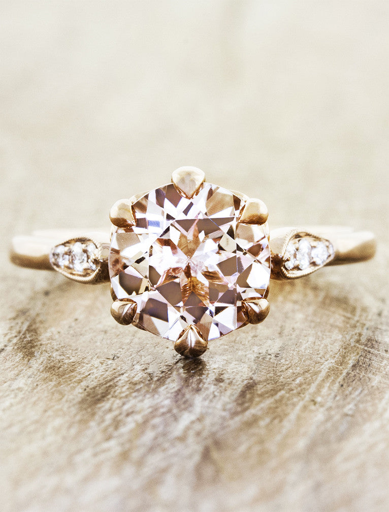 caption:Customized with round morganite in 14k rose gold