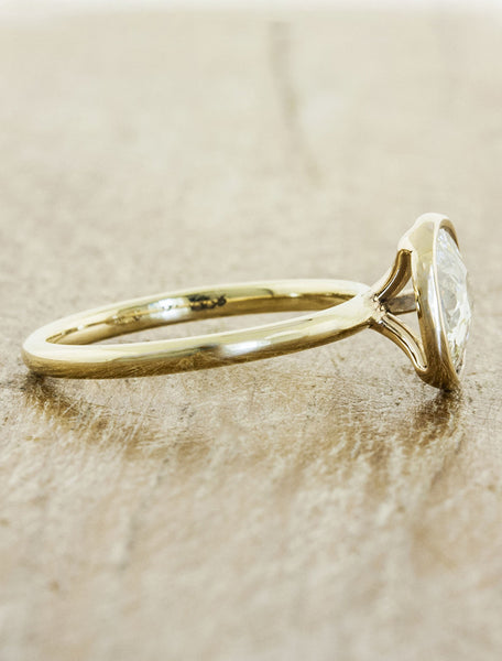 Rose Cut Diamond Bezel Engagement Ring