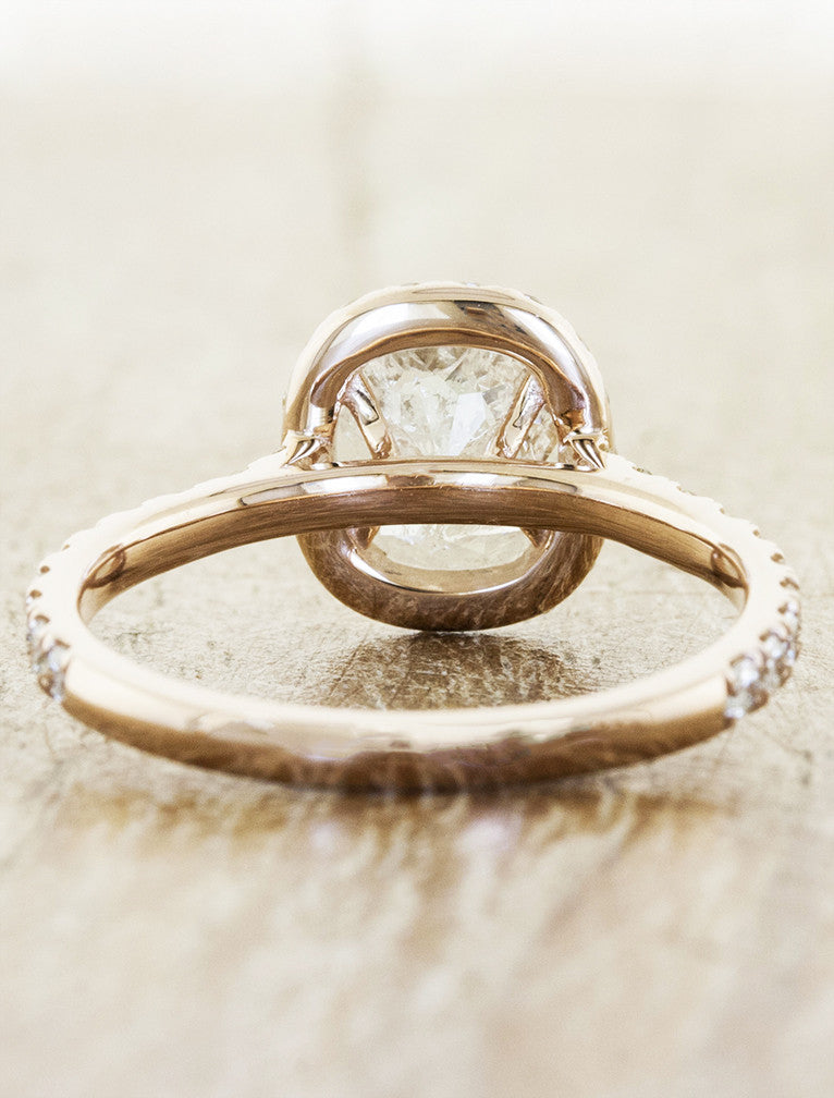Rough Diamond Halo Engagement Ring