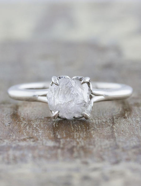 1.20CTS Natural Black Raw Diamond Wedding Ring, Rough Uncut Diamond Ring  silver | eBay