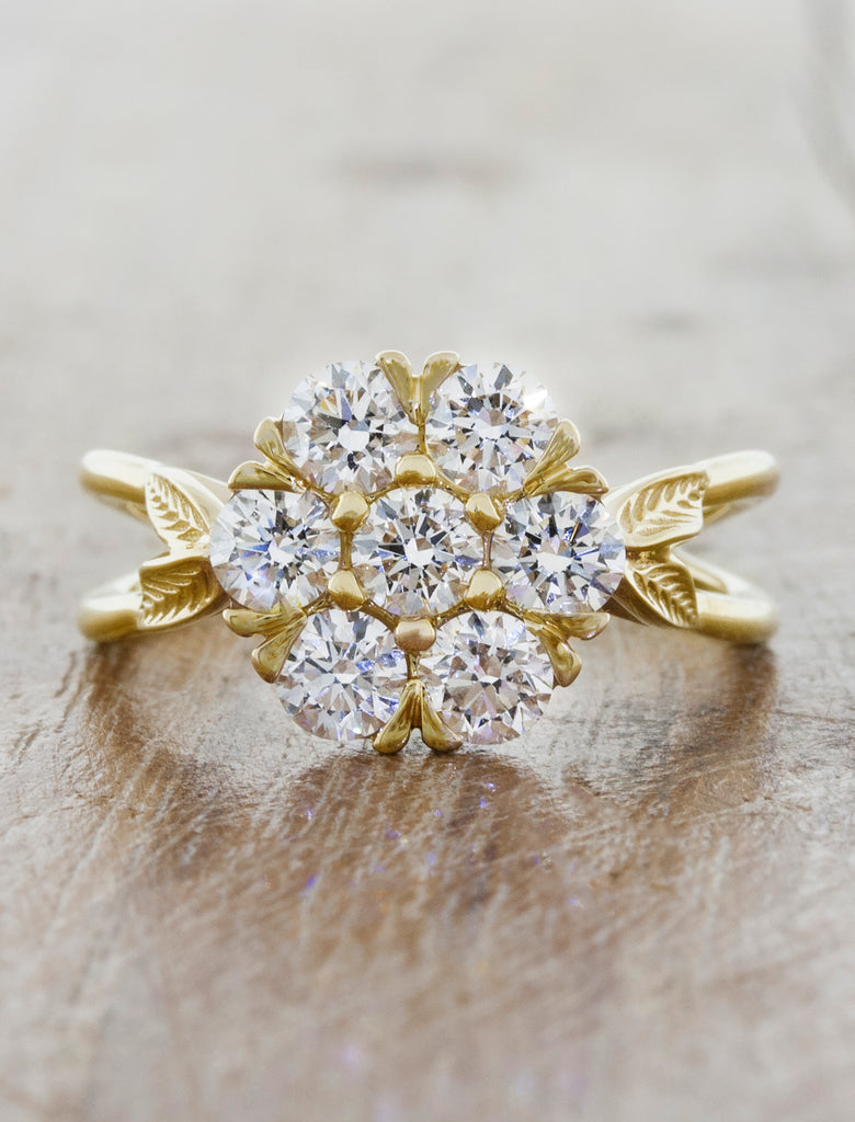 cluster diamond engagement ring