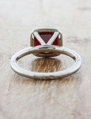 Unique Ruby Engagement Ring with Platinum Band
