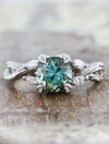 caption:Shown in platinum with round Montana sapphire