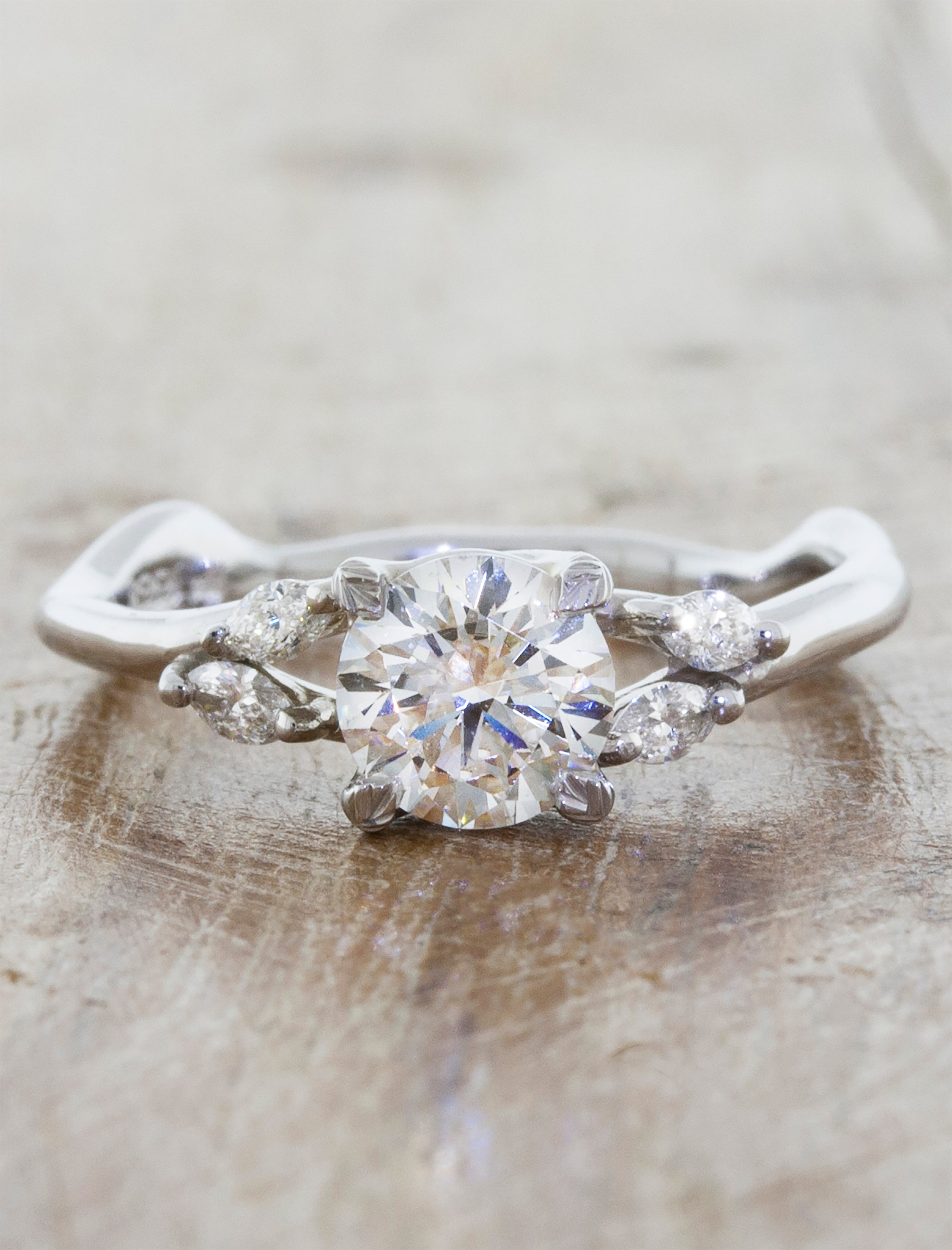 Adamaris: Nature-Inspired Round Diamond Engagement Ring | Ken & Dana