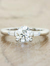 caption:Shown with 1ct round diamond in 14k white gold