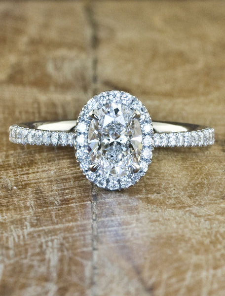 Custom Engagement Rings by Ken & Dana Design - Verity caption:1.00ct. Oval Diamond 14k White Gold