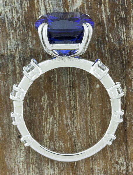 large sapphire engagement ring - band view