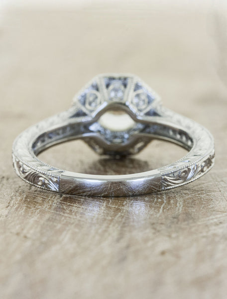 art deco antique inspired diamond engagement ring 