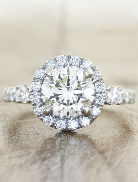 round diamond halo custom engagement ring