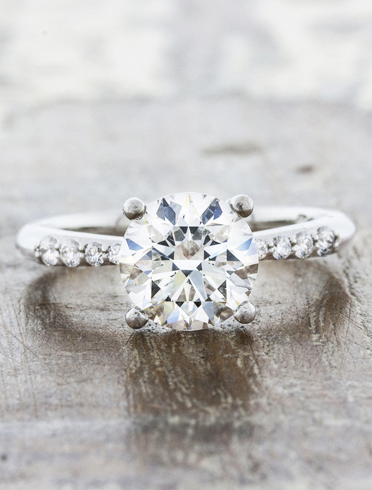 Vintage Inspired Round Diamond engagement ring