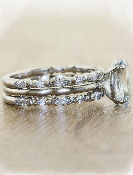 Vintage Inspired Aquamarine Engagement Ring 