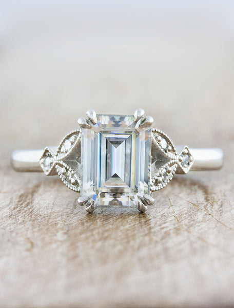 Antique Victorian Emerald Diamond Ring 15k Gold - Victoria Sterling