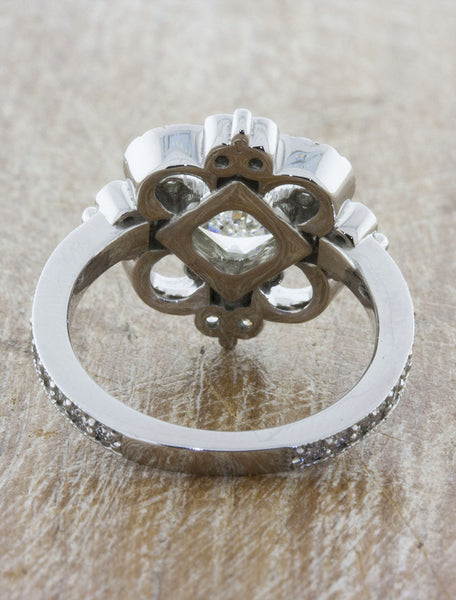 Vintage Inspired Asscher Cut Diamond Engagement Ring