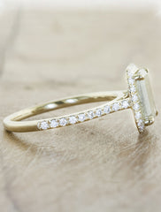 Rough Diamond Halo Engagement Ring