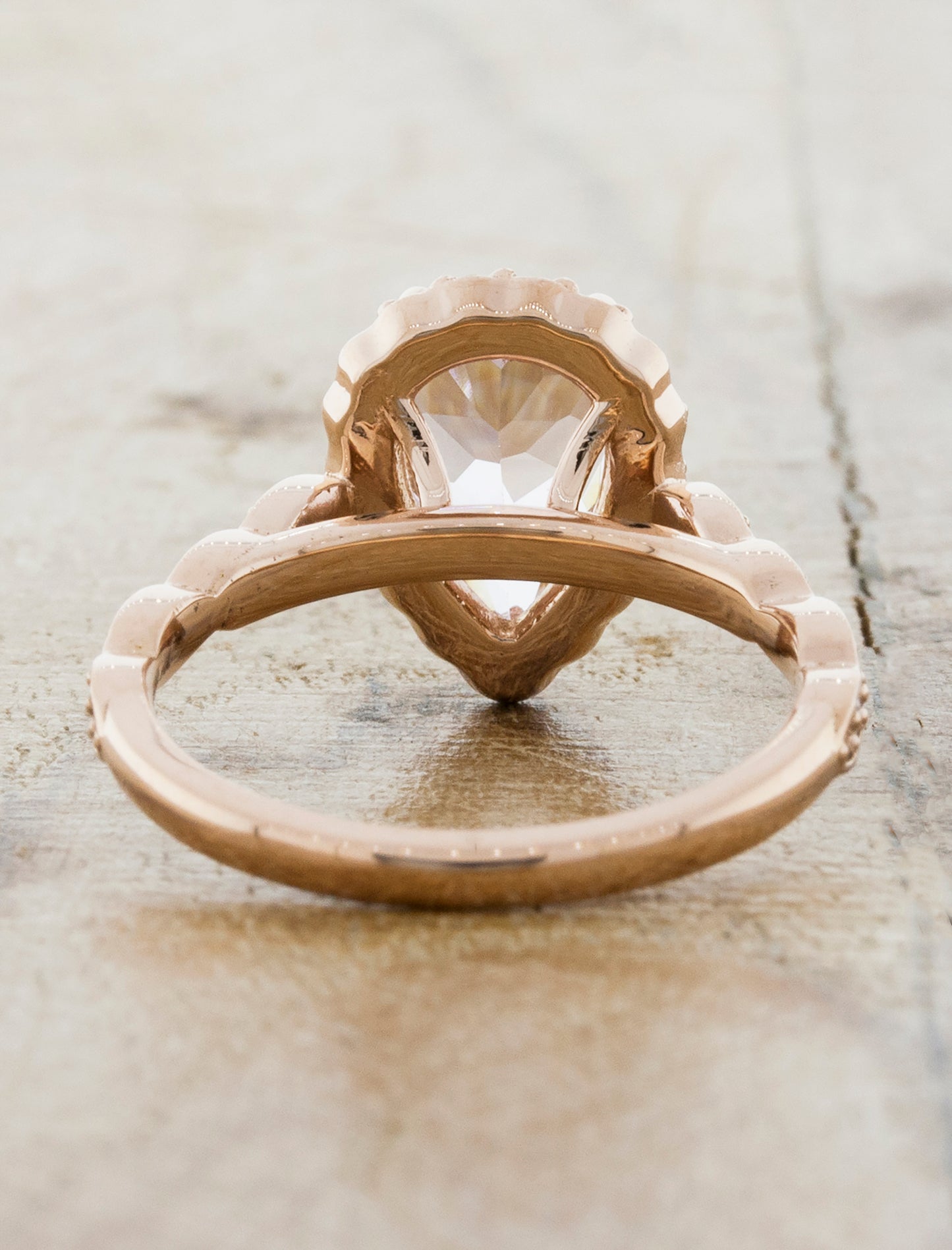 Halo Rose Gold  Morganite Engagement Ring 