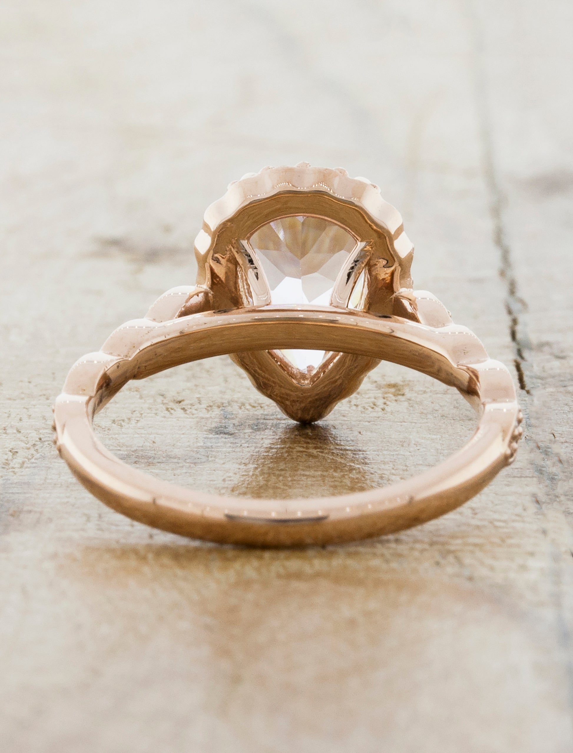Halo Rose Gold  Morganite Engagement Ring 