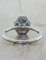 Rough Grey Diamond Halo Engagement Rings