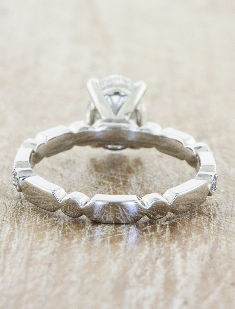 antique inspired oval diamond ring