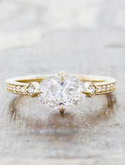 Vintage inspired engagement ring;caption:1.20ct. Oval Diamond 14k Yellow Gold