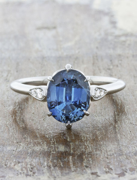High Fashion 14K White Gold 3.0 Ct London Blue Sapphire Diamond Designer Wedding  Ring R407-14KWGLBS | Art Masters Jewelry